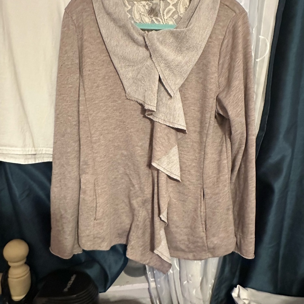 Vanity Gray Ruffle Blouse
